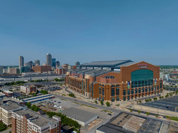Luchtfoto Van Lucas Oil Stadium Thuisbasis Van Indianapolis Colts Gelegen — Stockfoto
