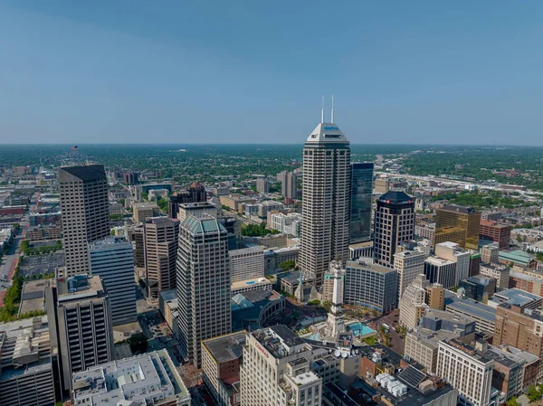 Aerial View Indianapolis Een Plaats City Amerikaanse Staat Indiana Valt — Stockfoto