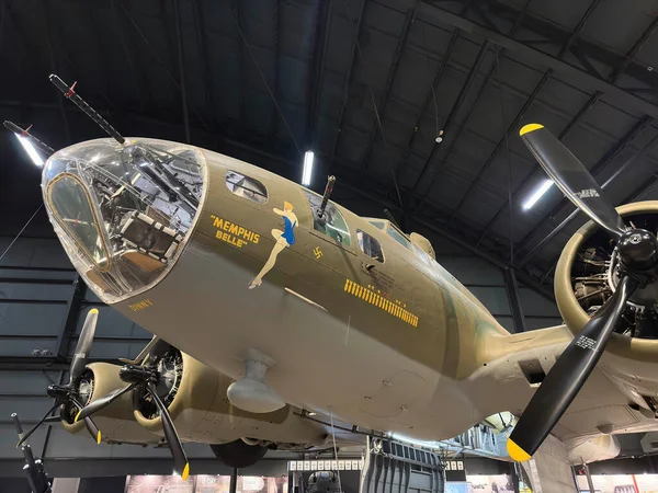 2023年5月24日 美国空军国家博物馆展出的孟菲斯贝尔B 17F型飞机 — 图库照片