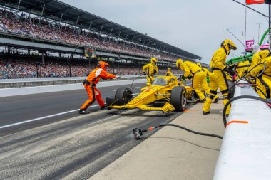 INDYCAR sürücüsü, Christchurch, Yeni Zelandalı SCOTT MCLAUGHLIN (3), Indianapolis 500 'de Indianapolis Motor Yarış Pisti, IN, ABD.  