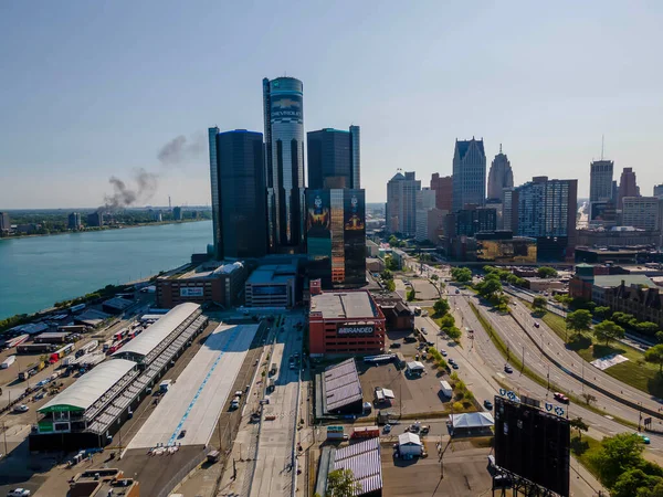Streets Downtown Detroit Принимает Участие Серии Indycar Гран Детройта Детройте — стоковое фото