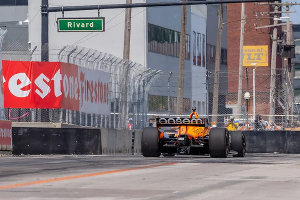 Indycar 드라이버 스웨덴 Felix Rosenqvist 미시간주 디트로이트에 다운타운 디트로이트 스트리트에서 — 스톡 사진