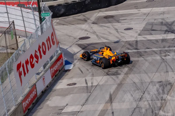 Motorista Indycar Felix Rosenqvist Varnamo Suécia Viaja Através Das Curvas — Fotografia de Stock