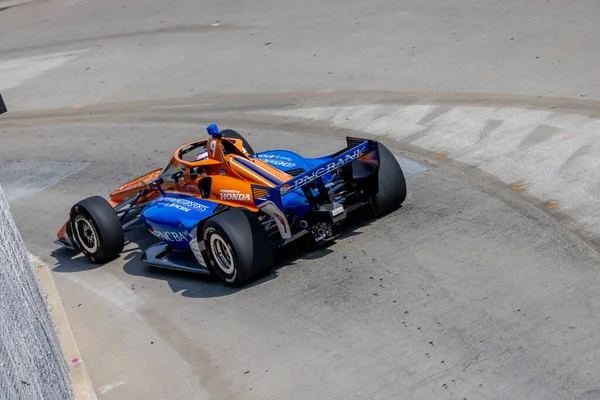 Pilota Indycar Scott Dixon Auckland Nuova Zelanda Viaggia Attraverso Curve — Foto Stock