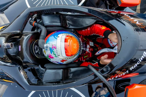 Piloto Serie Indycar Santino Ferrucci Woodbury Connecticut Califica Para Gran —  Fotos de Stock