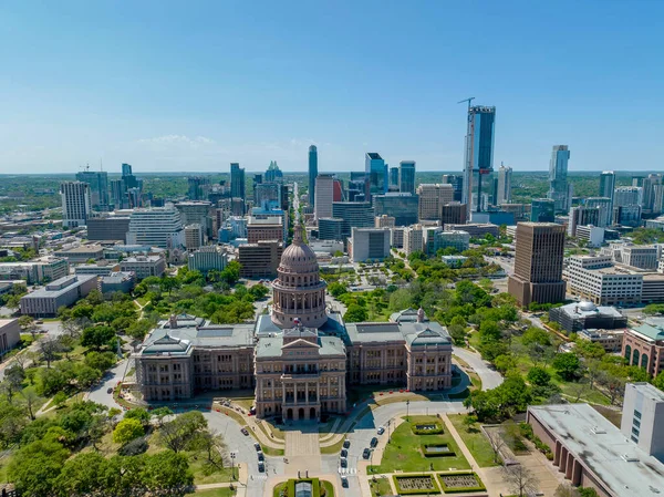 Vista Aérea Del Edificio Del Capitolio Estatal Texas Ciudad Austin — Foto de Stock