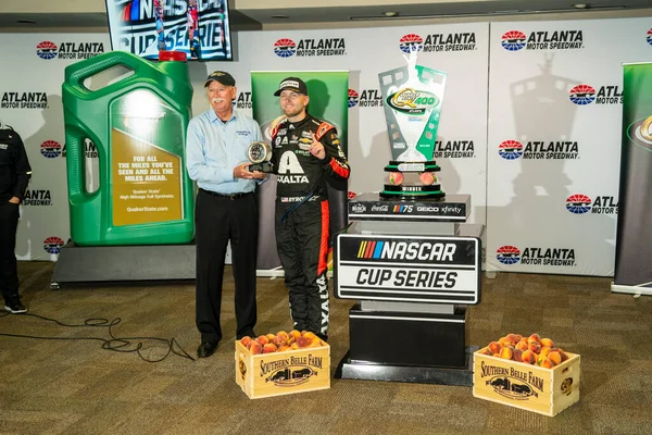 Nascar Cup Driver William Byron Celebrates His Win Quaker State — Stock Photo, Image