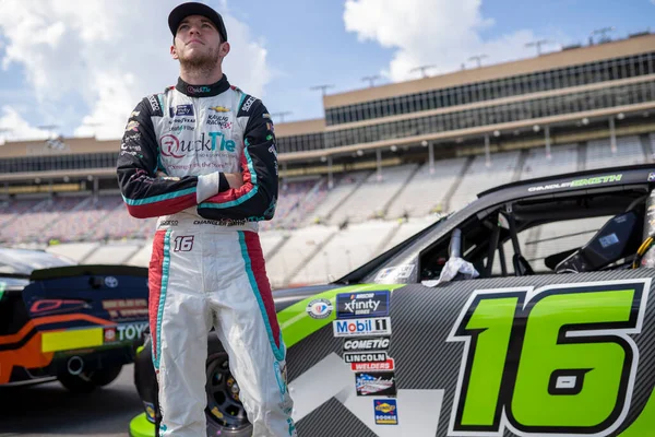 stock image NASCAR Xfinty Driver, Chandler Smith (16) takes to the track to qualify for the Alsco Uniforms 250  at the Atlanta Motor Speedway in Hampton GA.