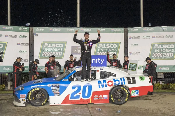 Nascar Xfinty Driver John Hunter Nemechek Celebrates His Win Alsco — Stock Photo, Image