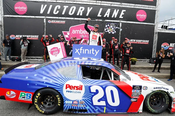 stock image NASCAR Xfinty Driver, John Hunter Nemechek (20) wins the Ambetter Health 200 at the New Hampshire Motor Speedway in Loudon NH.