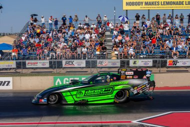 NHRA driver, Matt Hagan, prepares to qualify for the Dodge Power Brokers NHRA Mile-High Nationals in Morrison, CO, USA.  