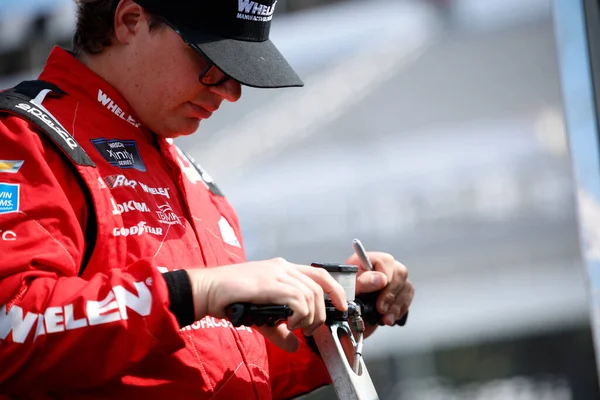 stock image NASCAR Xfinity Series Driver, Sheldon Creed (2) gets ready to qualify for the Pocono 225 at the Pocono Raceway in Long Pond PA.