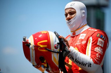 NASCAR Kupa Serisi Sürücüsü Bubba Wallace (23) Richmond VA 'daki Richmond Hipodromu' ndaki Cook Out 400 'e katılmaya hazırlanıyor..