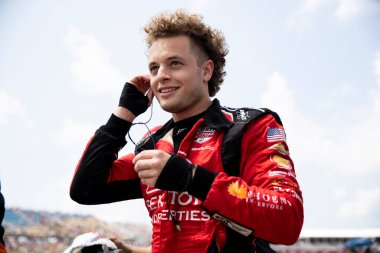 Woodbury, Connecticut 'tan SANTINO FERRUCCI (14), Newtown IA' daki Iowa Speedway 'de HyVee Indycar Weekend' den önce.