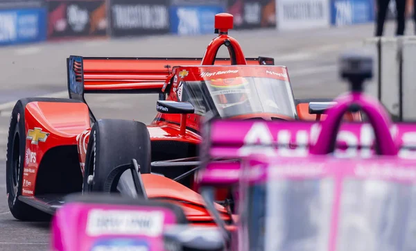 stock image INDYCAR Series driver, BENJAMIN PEDERSEN (R) (55) of Copenhagen, Denmark, travels through the turns during a practice session for the Big Machine Music City Grand Prix at Streets of Nashville in Nashville TN.