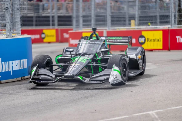 stock image INDYCAR Series driver, AGUSTIN HUGO CANAPINO (R) (78) of Arrecifes, Argentina, travels through the turns during a practice session for the Big Machine Music City Grand Prix at Streets of Nashville in Nashville TN.