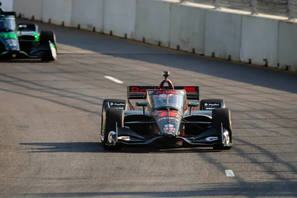 stock image INDYCAR Series driver, CHRISTIAN LUNGAARD (45) of Hedensted, Denmark, qualifies for the Big Machine Music City Grand Prix on the Streets of Nashville in Nashville, TN, USA.