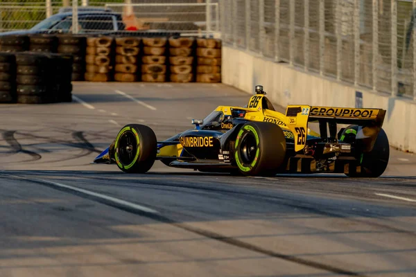 Indycar Series Driver Colton Herta Valencia California Qualifies Big Machine — Stock Photo, Image