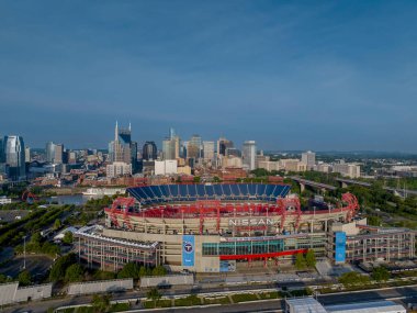 Nissan Stadyumu 'nun hava manzarası, NFL Tennessee Titanları' nın evi..  