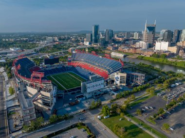 Nissan Stadyumu 'nun hava manzarası, NFL Tennessee Titanları' nın evi..  