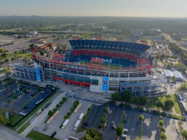 Nissan Stadyumu 'nun hava manzarası, NFL Tennessee Titanları' nın evi..  