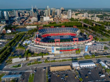 Nissan Stadyumu 'nun hava manzarası, NFL Tennessee Titanları' nın evi..  