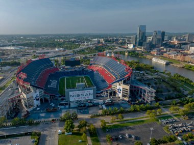 Nissan Stadyumu 'nun hava manzarası, NFL Tennessee Titanları' nın evi..  