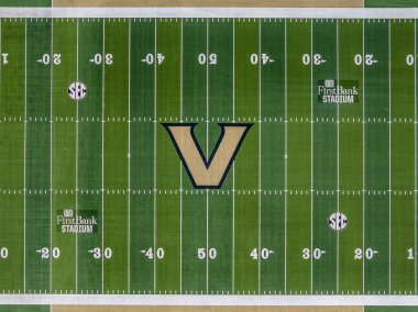 Nashville Tennessee 'deki Vanderbilt Üniversitesi kampüsündeki First Bank Stadyumu' nun hava manzarası 