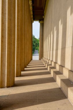 Centennial Park, Nashville Tennessee 'deki Parthenon' un hava manzarası