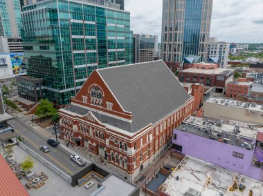 Nashville Tennessee 'deki ünlü Ryman Oditoryumu' nun hava manzarası.