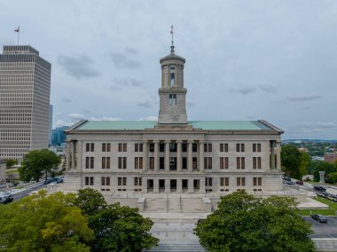 Nashville Tennessee 'deki Başkent Binası' nın havadan görünüşü