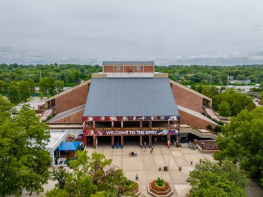 Nashville Tennessee 'deki Grand Ole Opry' nin hava manzarası.