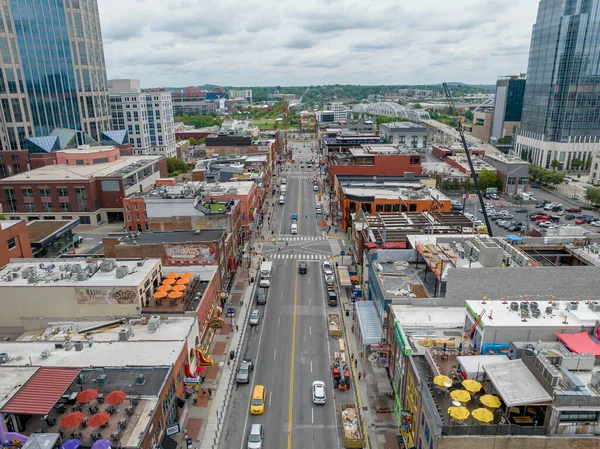 Letecký Pohled Město Nashville Nachází Řece Cumberland Město Hlavním Městem — Stock fotografie
