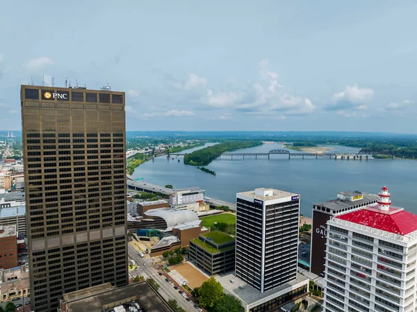 Letecký Pohled Město Louisville Kentucky Řece Ohio — Stock fotografie