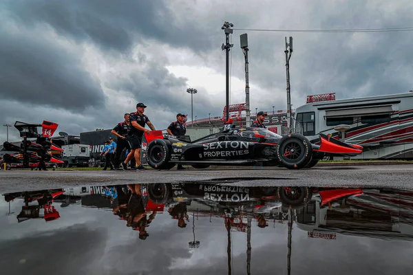 Crew Members Foyt Racing Chevrolet Prepare Race Car Big Machine — Stock Photo, Image