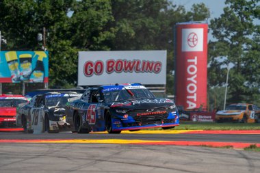 NASCAR Xfinity Driver, Sage Karam (45) Watkins Glen NY 'deki Watkins Flen International' da Shriners Çocuk 200 için yarışmaktadır..