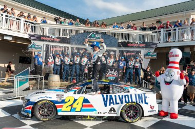 NASCAR Cup Driver, William Byron (24) celebrates his win for the Go Bowling at the Glen at the Watkins Glen International in Watkins Glen NY. clipart
