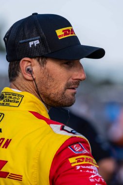 Cenevre, İsviçre 'den INDYCAR Serisi sürücüsü ROMAIN GROSJEAN (28) Portland veya Portland' daki Portland Uluslararası Yarış Pisti 'nde Bitnile.com Grand Prix antrenmanına hazırlanıyor..