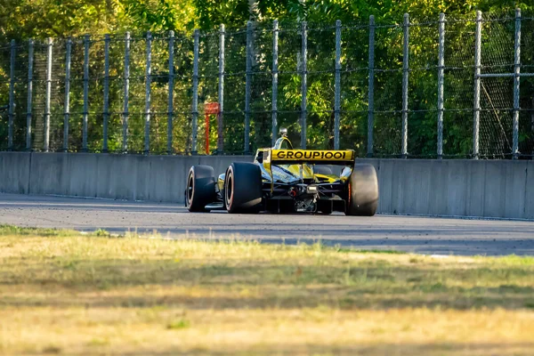 Indycar Series Chaufför Colton Herta Valencia Kalifornien Reser Genom Backstretch — Stockfoto