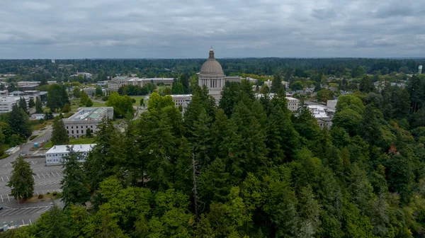 Aerial view of The Washington State Capitol or Legislative Building in Olympia is the home of the government of the state of Washington. default