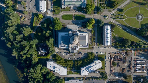 Aerial view of The Washington State Capitol or Legislative Building in Olympia is the home of the government of the state of Washington.