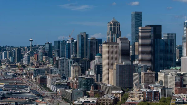 Вид Воздуха Сиэтл Вашингтон Является Портовым Городом Западном Побережье Сша — стоковое фото