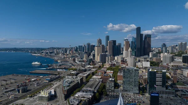 Вид Воздуха Сиэтл Вашингтон Является Портовым Городом Западном Побережье Сша — стоковое фото