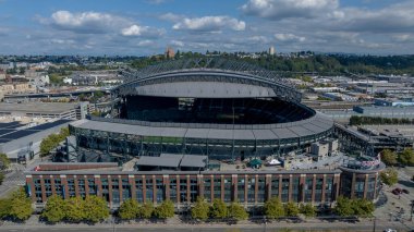 Sep 05, 2023-Seattle, WA: Büyük Beyzbol Ligi, Seattle Mariners 'ın evi T-Mobile Park' ın Hava Görüntüsü.