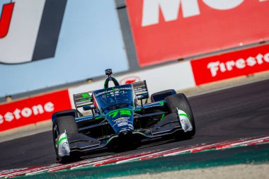 INDYCAR Serisi sürücüsü, AGUSTIN HUGO CANAPINO (R) (78) Arrecifes, Arjantin, Monterey 'deki WeatherTech Raceway Laguna Seca' da düzenlenen Firestone Grand Prix tatbikatı sırasında dönüşler boyunca seyahat eder..