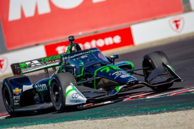 INDYCAR Serisi sürücüsü, AGUSTIN HUGO CANAPINO (R) (78) Arrecifes, Arjantin, Monterey 'deki WeatherTech Raceway Laguna Seca' da düzenlenen Firestone Grand Prix tatbikatı sırasında dönüşler boyunca seyahat eder..