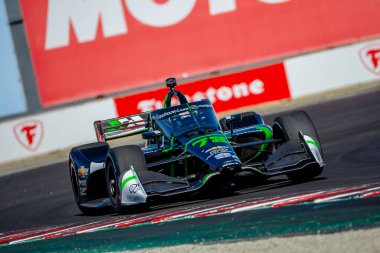 INDYCAR Serisi sürücüsü, AGUSTIN HUGO CANAPINO (R) (78) Arrecifes, Arjantin, Monterey 'deki WeatherTech Raceway Laguna Seca' da düzenlenen Firestone Grand Prix tatbikatı sırasında dönüşler boyunca seyahat eder..