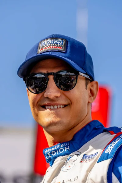 stock image INDYCAR Series driver, ALEX PALOU (10) of Barcelona, Spain, prepares to practice for the Firestone Grand Prix of Monterey at WeatherTech Raceway Laguna Seca in Monterey CA.