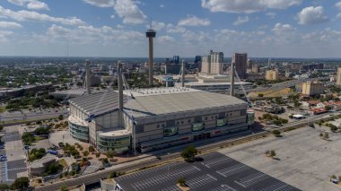 Sep 14, 2023-San Antonio, TX: San Antonio, Teksas Alamodome 'un Hava Görüntüsü. Alamodome, San Antonio Spurs NBA 'ine ev sahipliği yapıyor..