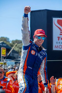 INDYCAR Serisi sürücüsü, Auckland, Yeni Zelandalı SCOTT DIXON (9), Monterey 'deki WeatherTech Raceway Laguna Seca' da Firestone Grand Prix 'sini kazandı..